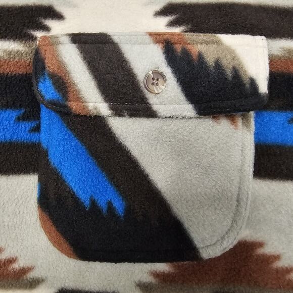 Vintage Scandia Woods Aztec Fleece Shirt XL Native Southwestern Sarape Navajo - Picture 6 of 13